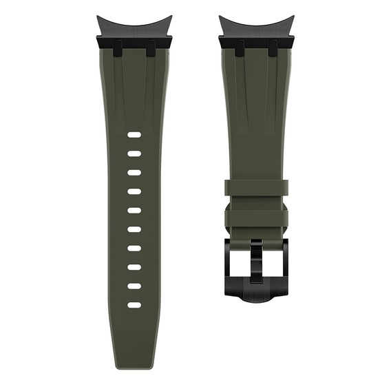 Pasek silikonowy do Samsung Galaxy Watch 4/5/6/7/FE 40/42/43/44/45/46/47mm, Zielony / czarna klamra