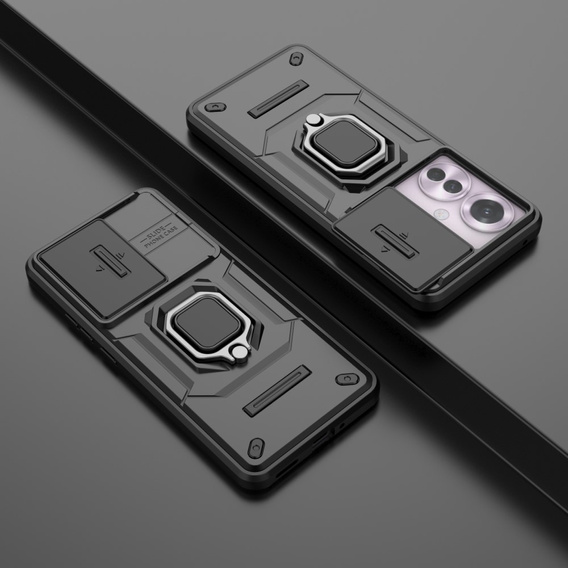 Etui do Oppo Reno 11F 5G, KickStand Camera Lens, czarne