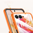 Etui do Motorola Razr 50 Ultra, Slim Leather, ze szkłem, pomarańczowe