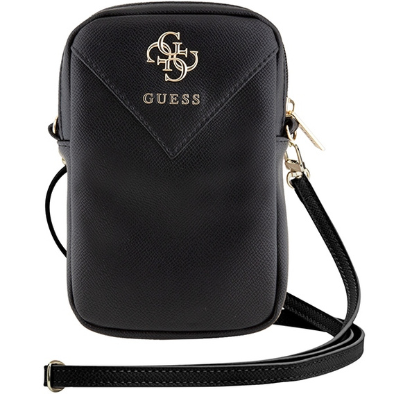 Torebka na telefon Guess Zip Leather Triangle 4G