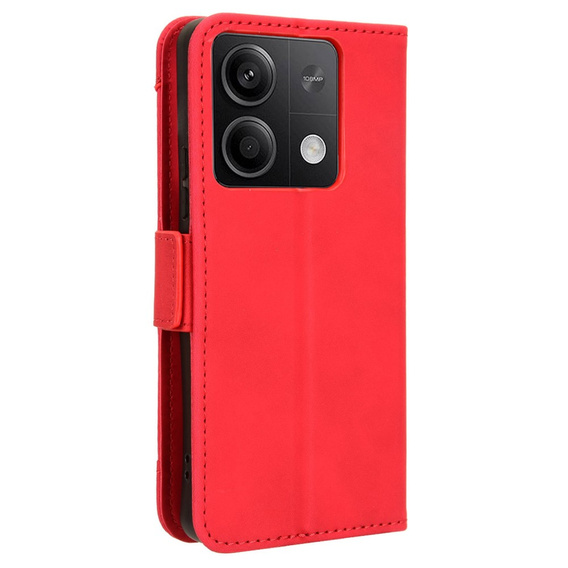 Etui z klapką do Xiaomi Redmi Note 13 5G, Card Slot, czerwone
