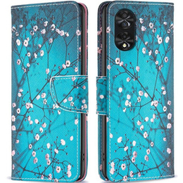 Etui z klapką do TCL 40 NxtPaper, Wallet, Sakura niebieskie