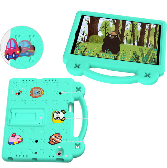 Etui do Lenovo Tab M10 X505F X605F /  Tab P10-X705F/L / Huawei T5 10.1, Cute Patterns, z podstawką, Zielone