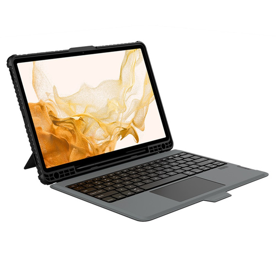 Etui z klawiaturą do Galaxy Tab S8+ / Tab S7 +/ Tab S7 FE, NILLKIN Bumper Pen Slot, czarne