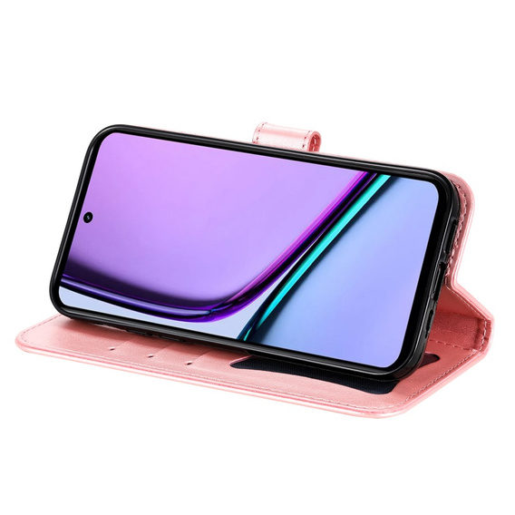 Etui z klapką do Realme C67, Mandala, różowe rose gold