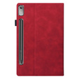 Etui do Lenovo Tab P12, Classic, z miejscem na rysik, czerwone