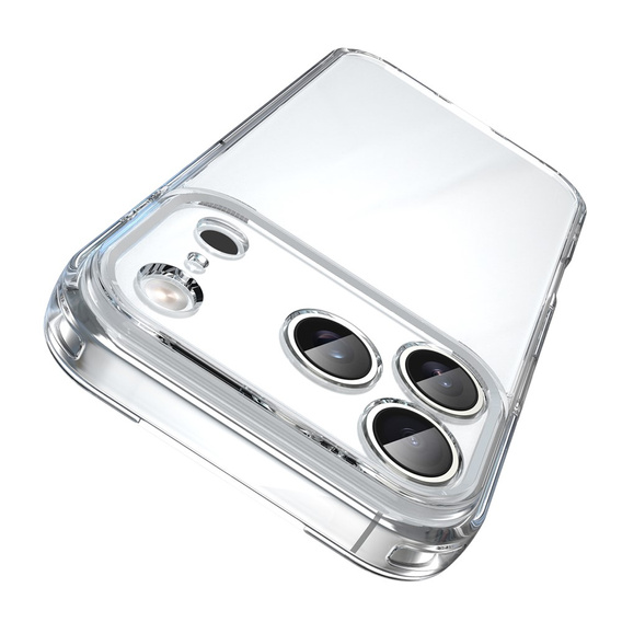 Etui silikonowe do iPhone 17 Pro Max, z twardym tyłem, transparentne