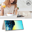 Etui do Samsung Galaxy S24 Ultra, Leather Flower Card Slot, beżowe