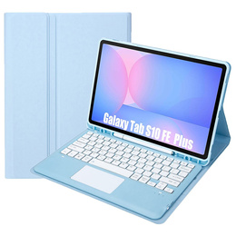 Futerał z klawiaturą bezprzewodową i touchpadem do tabletu Samsung Galaxy Tab S10 FE+ Plus X620/X626B - niebieski