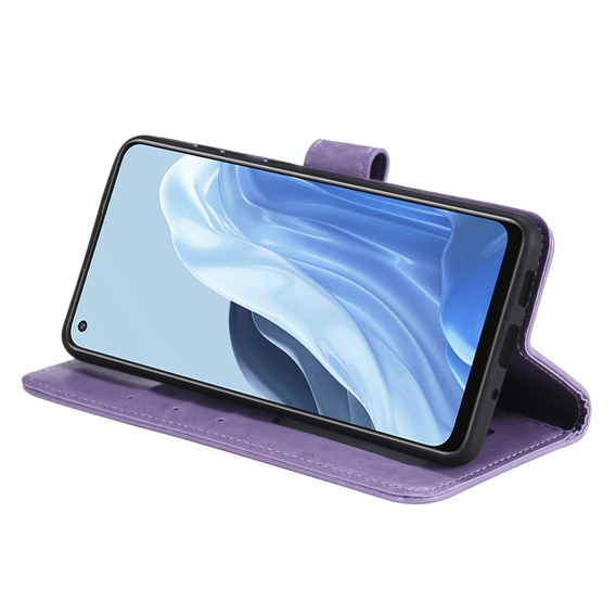 Etui z klapką do Oppo Reno7 5G, Mandala, fioletowe