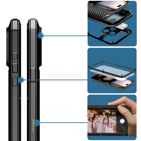 Etui pancerne z wbudowanym szkłem hartowanym do iPhone 17 Pro Max