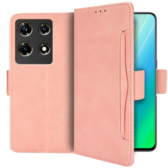 Etui z klapką do Infinix Note 30 Pro 4G, Card Slot, różowe