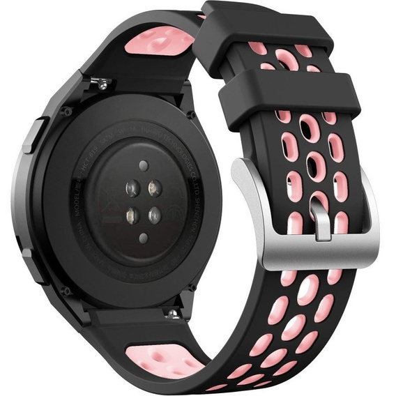 Pasek silikonowy do Huawei Watch GT 2e, Czarny / Różowy
