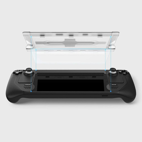 Zestaw Etui Dexnor do Steam Deck, Rugged, Czarne + Szkło Spigen
