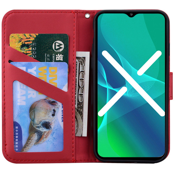 Etui Wallet do Samsung Galaxy A52 / A52S, Cat, Red