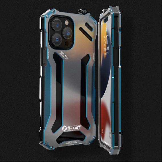 Etui R-JUST do iPhone 13 Pro, pancerne Hollow Armour, niebieskie