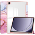 Etui Smartcase Hybrid do Samsung Galaxy Tab A9+, z miejscem na rysik – różowe Marble