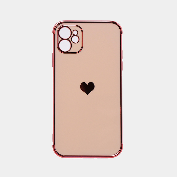 Etui do Apple iPhone 11, Electro heart, różowe rose gold