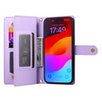 Etui z klapką do Oppo Reno 13 Pro 5G, Wallet Zipper Pocket, fioletowe