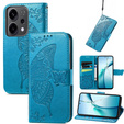 Etui z klapką do Oppo Reno 14, Motyl, portfelowe, niebieskie
