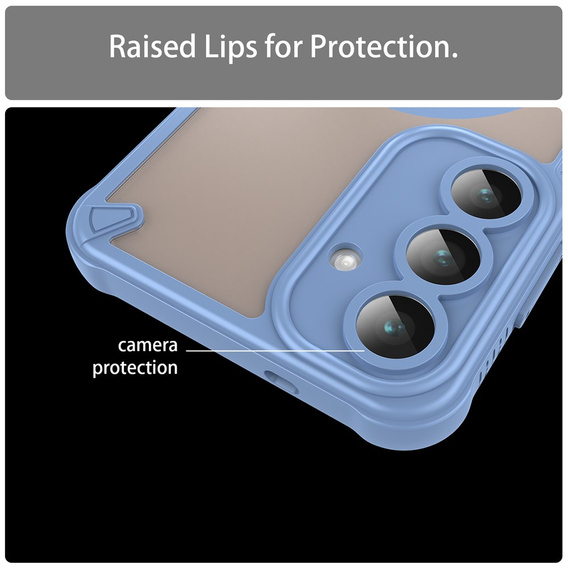Etui pancerne do Samsung Galaxy S25 FE, do MagSafe, matowe, czarne