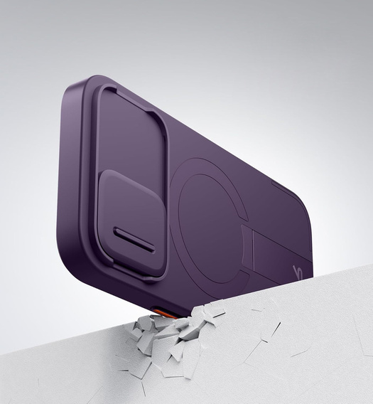 Etui SURITCH magnetyczne do iPhone 14 Pro Max – z osłoną aparatu i podstawką - fioletowe