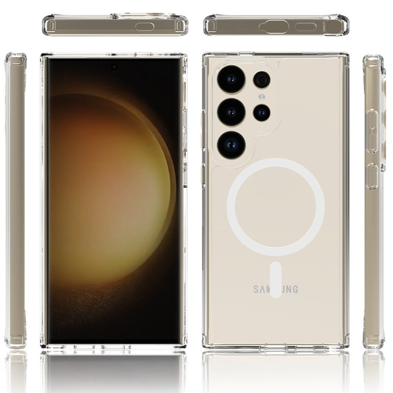 Etui do Samsung Galaxy S24 Ultra, Fusion Hybrid, do MagSafe, przezroczyste