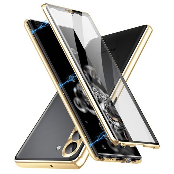 Etui do Samsung Galaxy S23, Magnetic Dual Glass, złote