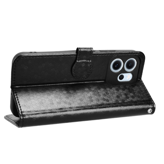 Etui z klapką do Oppo Reno 14F, Wallet Rhombus, czarne