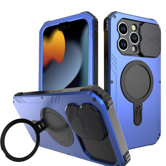 Etui do iPhone 15, DefenderMag, niebieskie