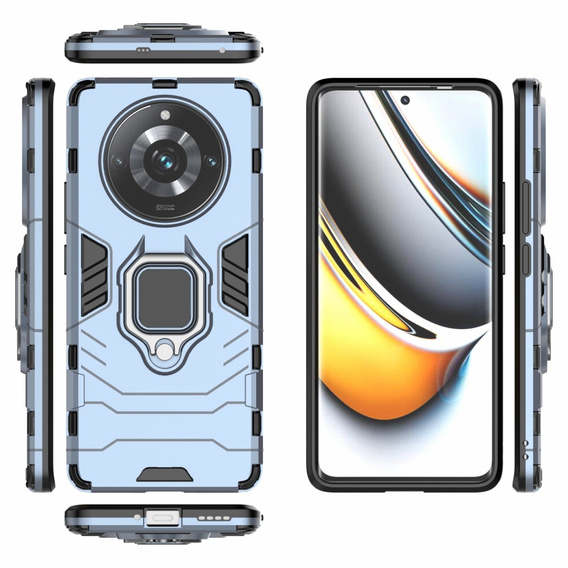 Etui do Realme 11 Pro / 11 Pro +, Kickstand Ring, niebieskie