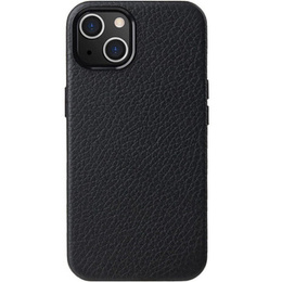 Etui MELKCO do iPhone 15 Plus, skórzane do MagSafe, czarne
