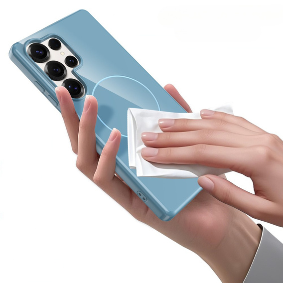 Etui do Samsung Galaxy S25 Ultra, magnetyczne z paskiem – niebieskie