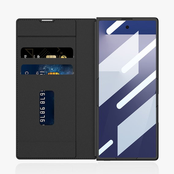 Etui portfelowe z klapką czarne do Samsung Galaxy Z Fold 7 5G