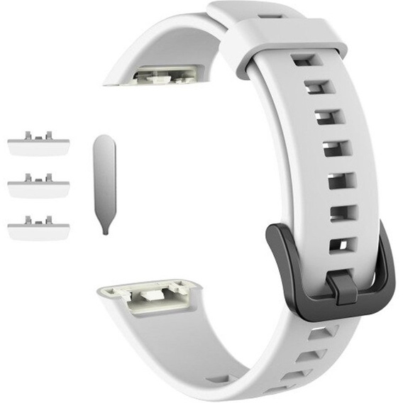 Pasek Silikonowy do Huawei Band 6 / Honor Band 6, White
