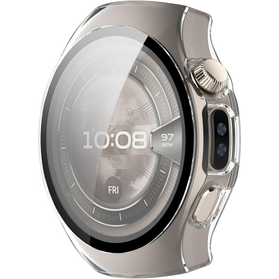 2w1 Etui z twardą ramką i szkłem hartowanym do Huawei Watch 5 42mm - przezroczyste