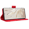 Etui z klapką do Honor 70 5G, Card Slot, czerwone