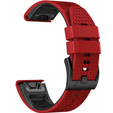 Pasek Silikonowy do Garmin Fenix 5/6/7 Forerunner 965/955/945/935 22mm, Czerwony / Czarny