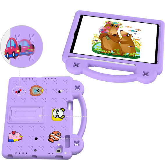 Etui do iPad 9.7" 2018/2017 (6/5 gen.) / Pro 9.7" 2016, Cute Patterns, z podstawką, Fioletowe