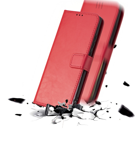 Etui z klapką Crazy Horse Wallet do Motorola Edge 60 Pro – eleganckie i ochronne, czerwone