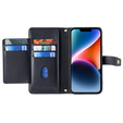 Etui z klapką do iPhone 15, Wallet Zipper Pocket, czarne