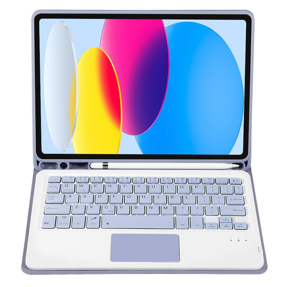 Etui z klawiaturą do iPad 11" 2025 A16 (11 gen.) / iPad 10.9" 2022 (10 gen.), TouchPad Pen Slot, fioletowe