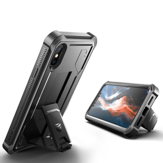 Etui pancerne do iPhone X / XS, Dexnor Full Body, czarne