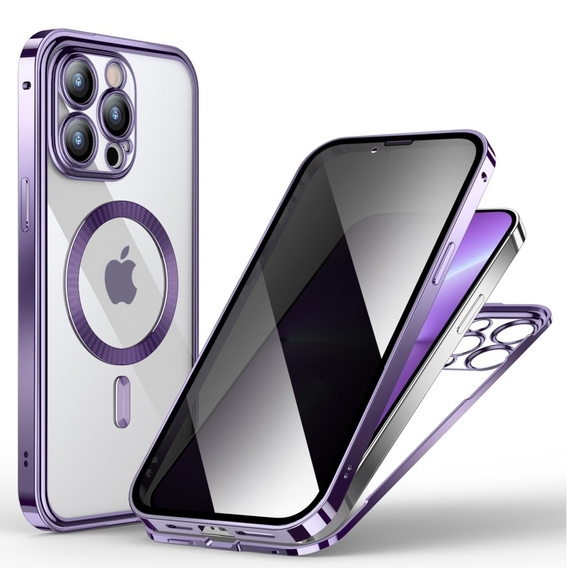 Etui do iPhone 13 Pro, Privacy Dual Glass, do MagSafe, fioletowe