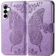 Etui z klapką do Samsung Galaxy S25 FE, Butterfly, fioletowe