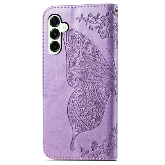 Etui z klapką do Samsung Galaxy S25 FE, Butterfly, fioletowe