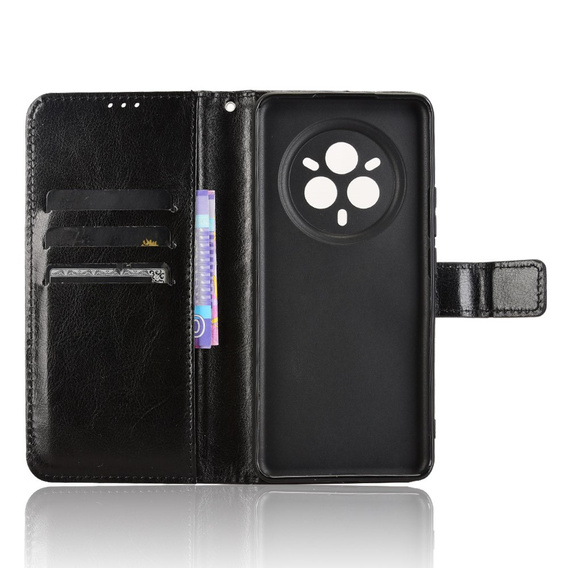 Etui z klapką do Realme 14 Pro 5G, Crazy Horse Wallet, czarne