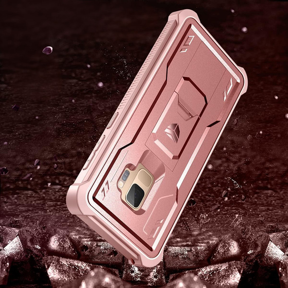 Etui pancerne do Samsung Galaxy S9, Dexnor Full Body, różowe