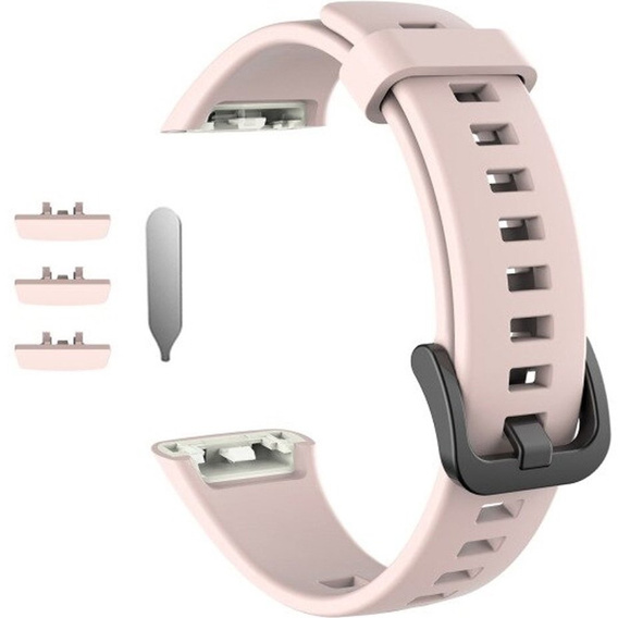 Pasek Silikonowy do Huawei Band 6 / Honor Band 6, Sand Pink
