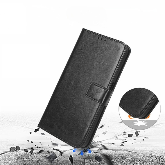 Etui z klapką Crazy Horse Wallet do Realme C71 – czarne